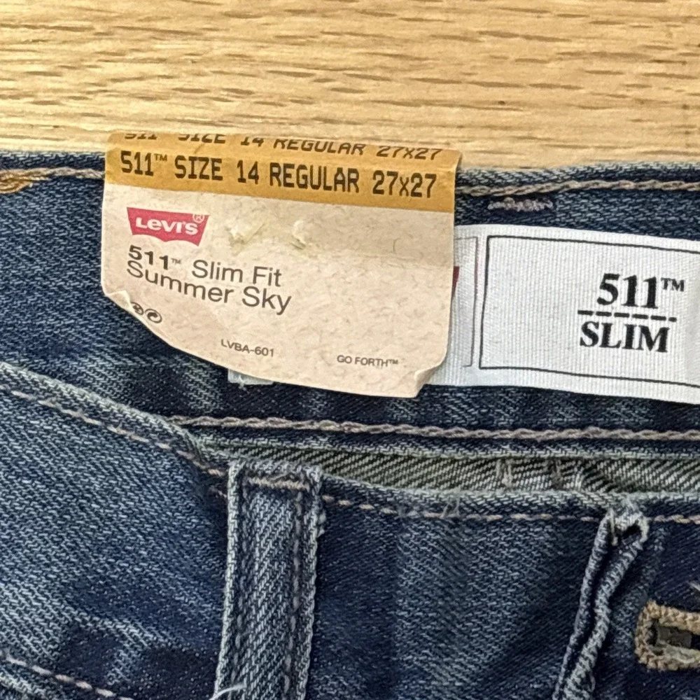 NWT Boys Levis 511 Slim  Fit Summer‎ Sky 14 Regular 27x27